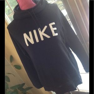 EUC Nike cowl neck hoodie w chenille letters